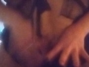 Horny milf rubs titties wearing lingerie  7/16