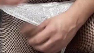 Sissi crossdresser gets super horny wearing her favorite fishnets lingerie ♥️💦💦💦