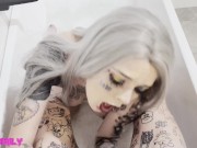 Sexy Tattooed Slut Sucks Boyfriends Dick & Demands Him To Cum All Over Her Face! 11/16