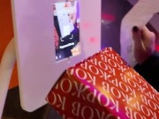 Real sex in public at the cinema with Darcy Dark. Pov Blowjob and sex big cock masturbate. 2/16