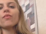 Teen Princess Kirstin smokes a cigarette in her mickey mouse gangster t-shirt and her schoolgirl skirt 11/16