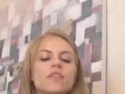 Teen Princess Kirstin smokes a cigarette in her mickey mouse gangster t-shirt and her schoolgirl skirt 4/16