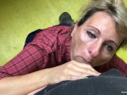 Blonde wife with big tits gets sucks dick in the garage 11/16
