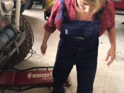 Blonde wife with big tits gets sucks dick in the garage 2/16