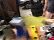 Blonde wife with big tits gets sucks dick in the garage 6/16