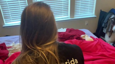 Blonde College Babe Fucks before Class ..hot gf creams on my dick .. young couple fucks 