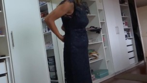 My wife dresses to go to the party and comes home to her boss to fuck