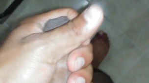 Public masturbation on dressing room I have to end on my feet