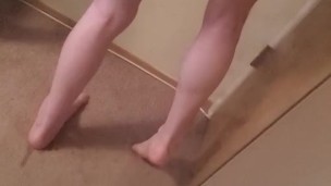 Twink shows off his slim hairless body to the camera