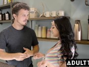 ADULT TIME - HUGE TITS Lesbian Payton Preslee Is Curious To Try Her Flirty Coworkers Cock 1/16