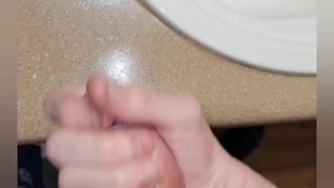 Twink fucks dildo and strokes hard cock