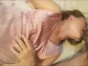 726 - Euro in Satin Lingerie, Clothed-sex, Blonde Amateur, French Dirty talk, panties, heels 3/16