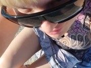 Risky bb flashes on public beach 16/16