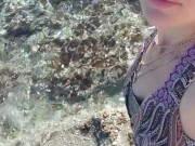 Risky bb flashes on public beach 4/16