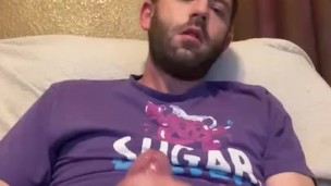 Two hand solo cumshot 