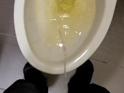 Barely made it to the bathroom as I burst in my work pants