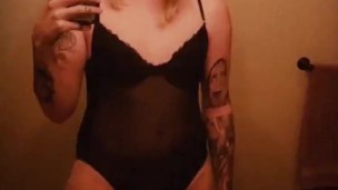 Sexy crossdresser with Snapchat filter