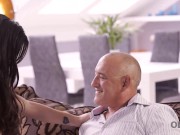 OLD4K. Old guy has hot sex with new girlfriend and cums in her mouth 4/16