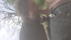 Blowjob by the river