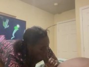 Ebony with big tits Sucks Fat Cock till it CUM  10/16