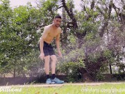 Naked in public park after cardio training. Almost caught 1/16