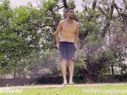 Naked in public park after cardio training. Almost caught 4/16