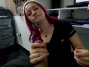 Beautiful Egirl Sucks Him While He Works at Home and Swallow All he Cum in her Mouth. 5/16