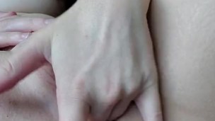 Playing with my big labia and stretching my pussy, as requested 