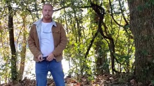 Smoking a cigarette, enjoying the outdoors! Firebush & ginger helicopter dick!