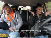 FakeDrivingSchool Brunette Skinny Babe Sucks and Fucks her Instructor 3/16