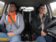 FakeDrivingSchool Brunette Skinny Babe Sucks and Fucks her Instructor 4/16