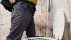 public toilet pee, uncutted foreskin