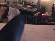 672 (01) - Pounded French Girl in Her Satin Lingerie (Panties, Dresses, Leggings, Heels & Stockings) 12/16