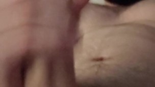 Young otter with beard jerks his big dick and blows a thick load on his chest