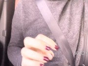 Playing with pussy in the back seat until the Uber driver sees - Solo girl 16/16