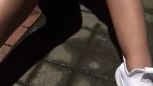 This dirty bitch pees. on the street after drinking a lot