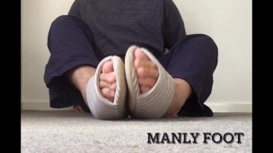 Comfortable soft slippers for my seductive male feet - Feel so safe and secure in them - Manlyfoot
