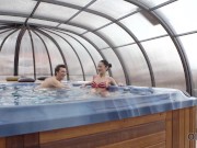 OLD4K. Russian Angie Moon has pussy filled with old cock in the pool 1/16