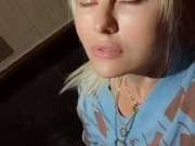 Public squirt. Hot milf at café 10/16