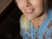 Public squirt. Hot milf at café 8/16