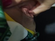 She got horny, squirt at café 13/16