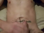 Wanking in bed with an unsuccessful happy ending 14/16