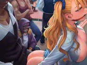 hot blonde doggystyle against wall creampie 16/16