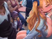 hot blonde doggystyle against wall creampie 9/16