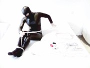 All black time lock self bondage - Screenshot 1 of 16 - HD
