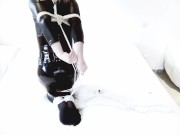 All black time lock self bondage - Screenshot 4 of 16 - Tied
