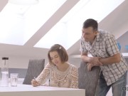 OLD4K. Busty teen demonstrates natural body to old man and gets nailed 1/16