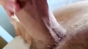 Chub showing off in hotel and cumming on window
