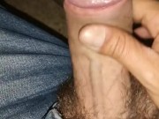 Solitario masturbando mi pollon en la escalera  13/16