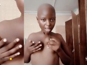 Ebony bald head AKIILISA Licking titties 10/16